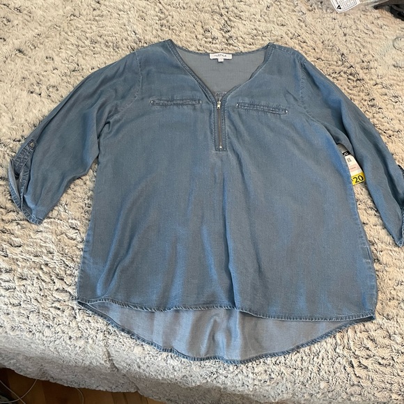 My Style light Jean tunic, size Large, blue jean - Picture 2 of 4